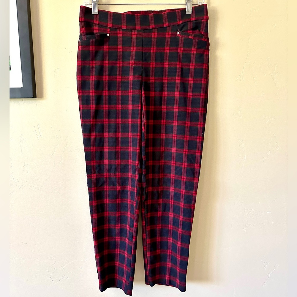 Red Plaid Trouser Leggings